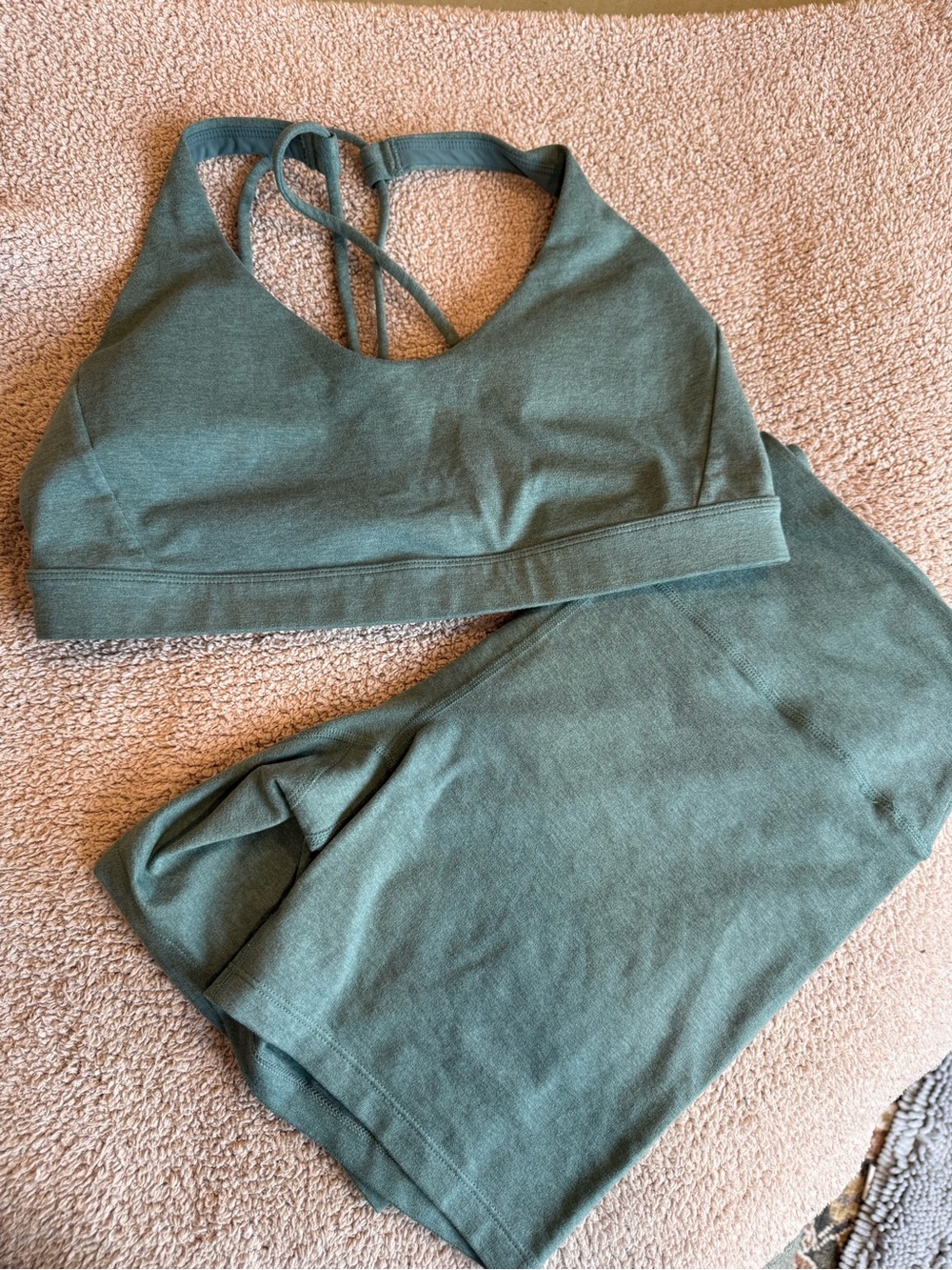 Prana Heavana Sports Bra & Shorts Set - aqua teal